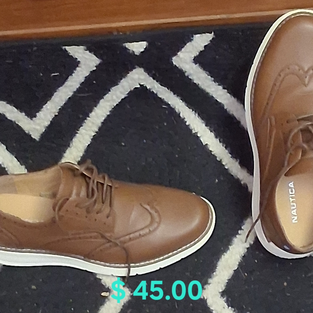 Nautica Men's Brown Oxfords with White Soles